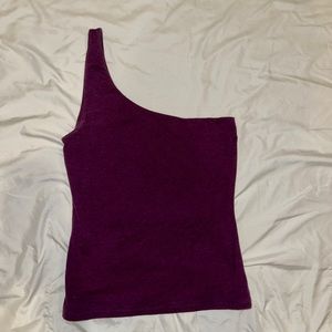 Aritzia Purple One Shoulder Tank Top